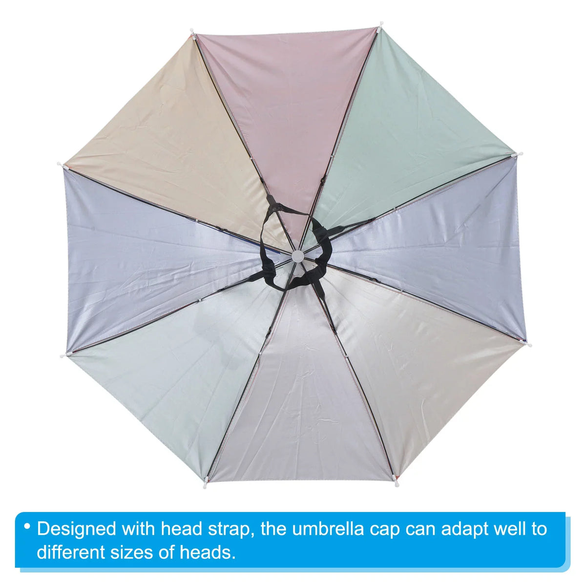 Hat, with Uxcell Rain Multicolor Fabric Folding Sun 3Pcs Head Single Layer Oxford 27.2" Cap Umbrella Strip,