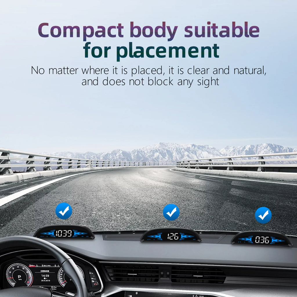 Speed/Time/Direction, Overspeed Nebublu Speedometer, Vehicle Head-Up Display Digital Screen, Dual System Alarm