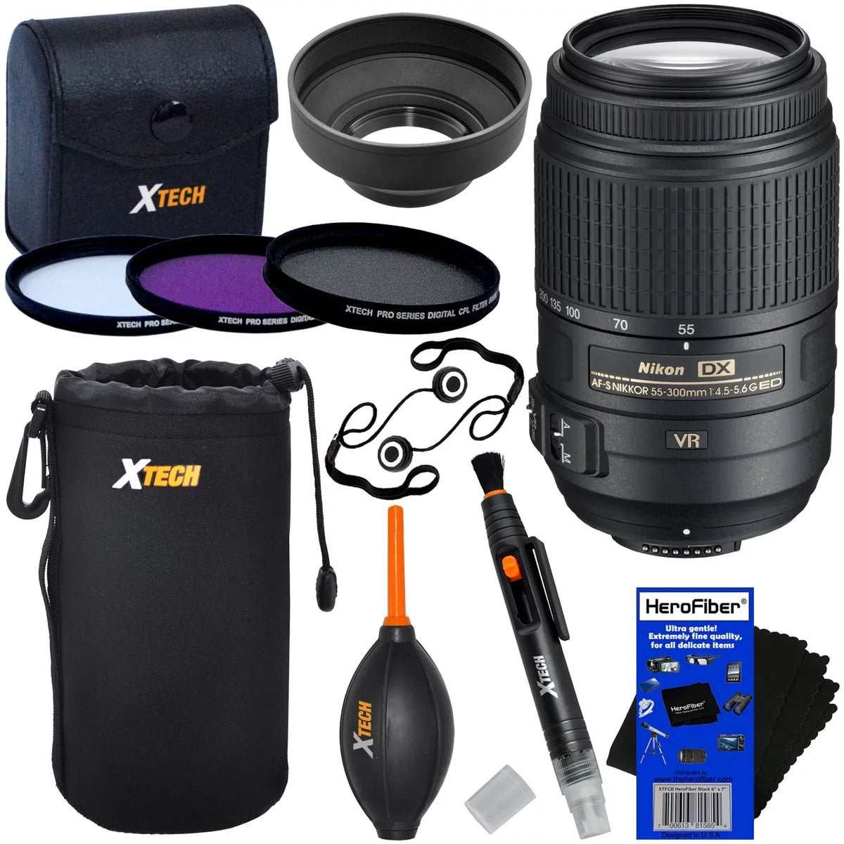 & D3300, 55-300mm D7200 Kit D5100, D7000, w/ D5600, D7100 D5500, for D5200, -S Nikon HeroFiber + D3400, Cameras 8pc 3pc Filter Lens Kit (,-D,) D5300, + Accessory Zoom D3200,