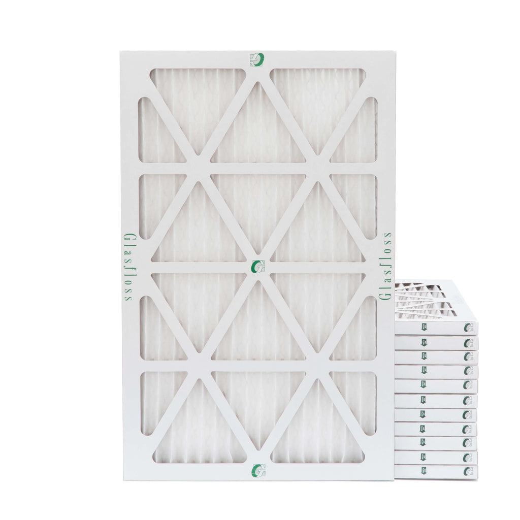 x x Glasfloss. 23-1/2 Actual 12 Filters Size: Pack Pleated 10x24x1 of by Air 9-1/2 7/8 10