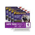 Filter, Captures Filters Allergen Bacteria, Allergens, 20x22x1, 3M, 4 Filtrete 12, , by 1500 Viruses, Reduction Advanced Furnace Air