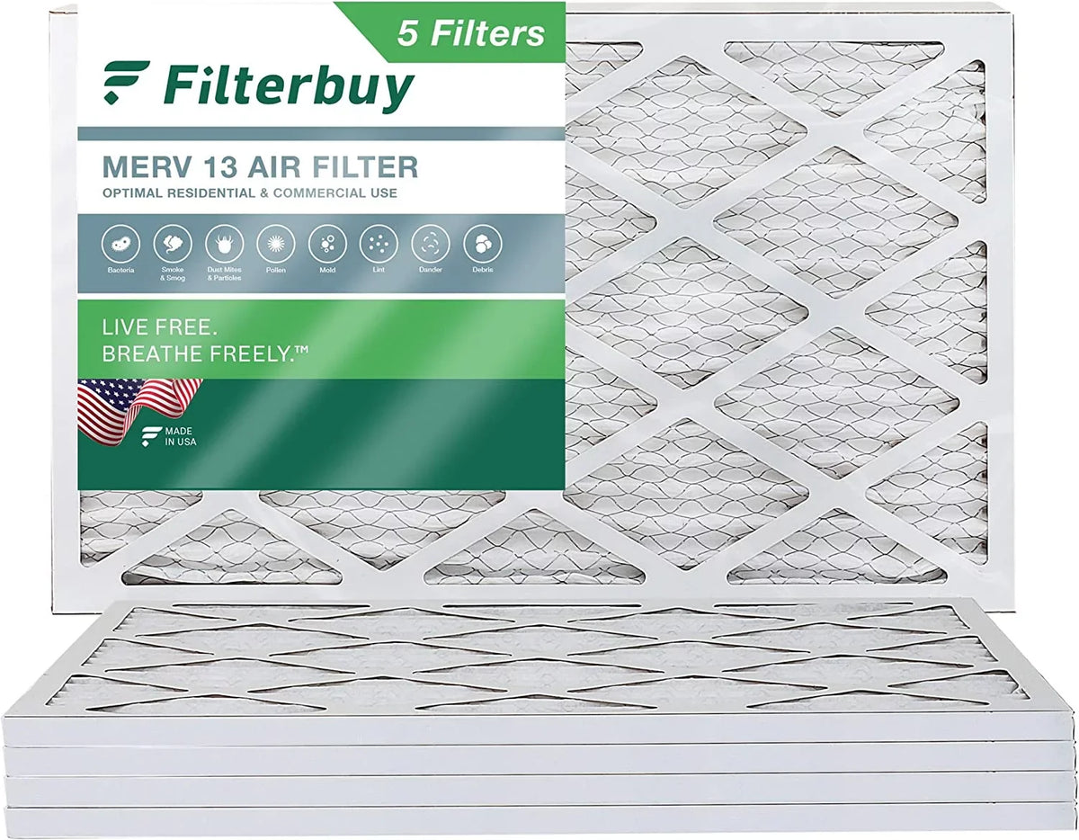 13 Pleated Furnace 12x24x1 Filters (5-Pack) Filterbuy Air