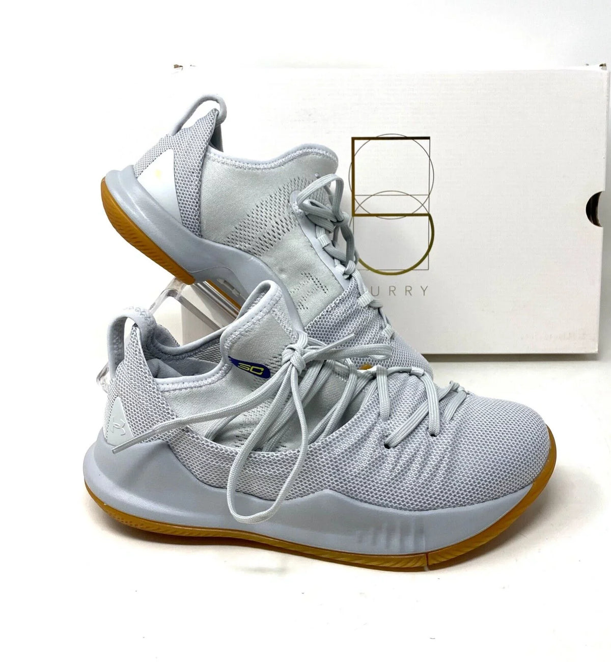 5 Armour Under Curry 3020742-105 Tokyo Elemental Boys Gray Sneakers Mesh