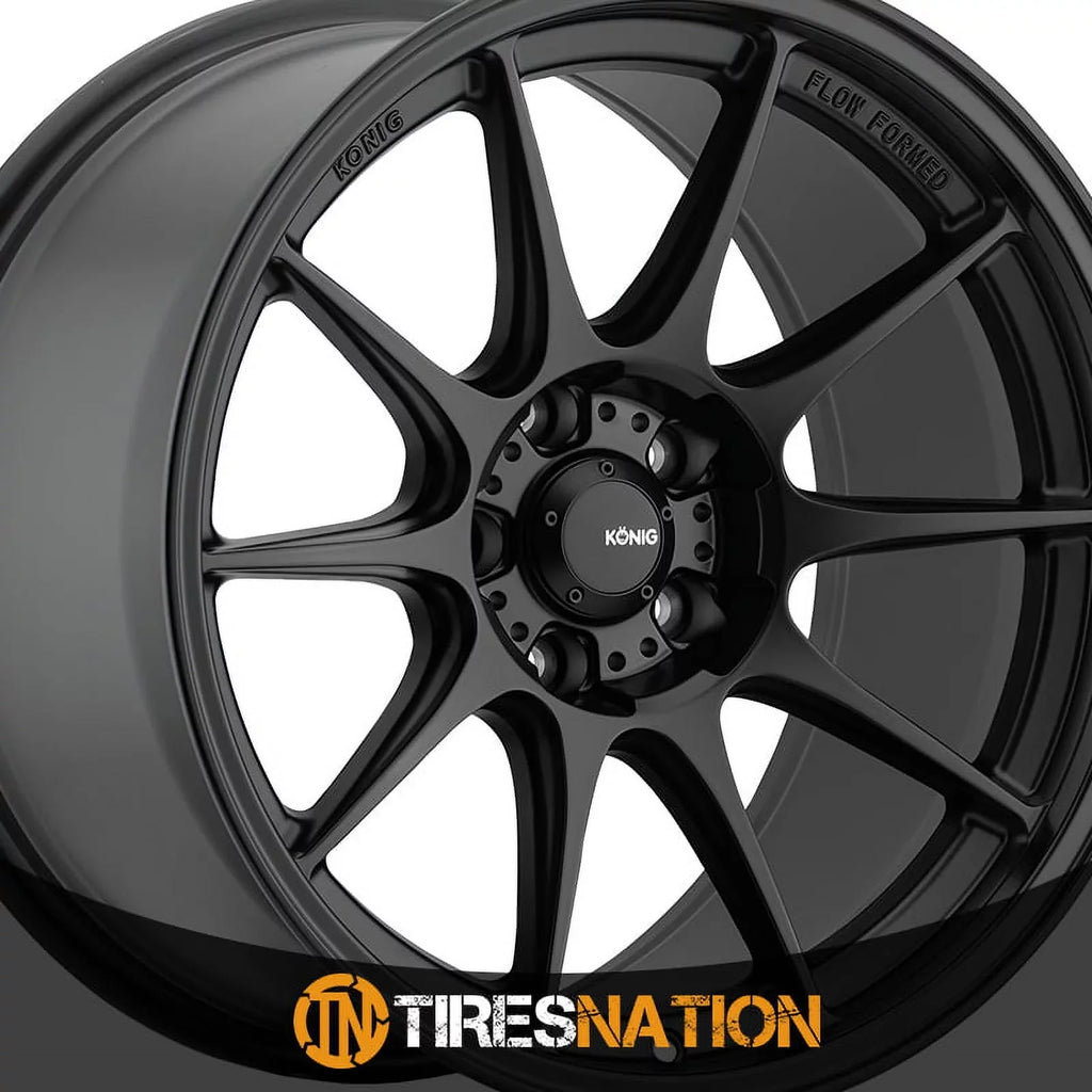 5x100 Konig Black 57B Wheel Semi-Matte Dekagram 17x9 +40et