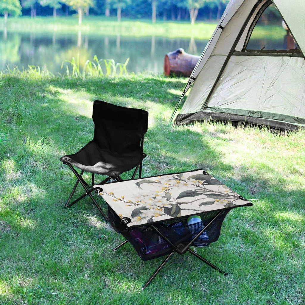 Jasmine with Compact Picnic Foldable Flowers Camping Storage Table Blooming Fishing Portable Hiking Outdoor Bag for Table Table Beach