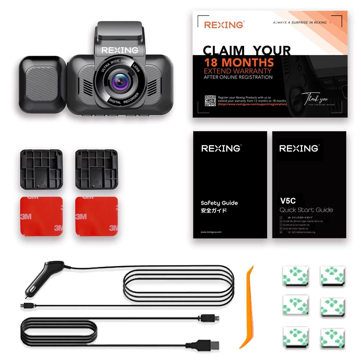 Camera w/ 1080p and & Dash Modular Cam V5C Cabin Capabilities, Front 4K Wi-Fi,