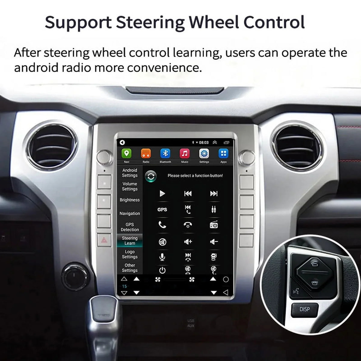 Multimedia Android Car Carplay Tundra Head Unit Auto 2014-2020 Radio , Player For 12.1 Stereo Car 4GB+64GB Toyota Inch , Built-in Android