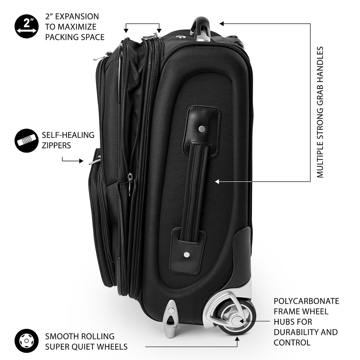 Suitcase Rolling Softside State Carry-On 21" Seminoles Florida Black