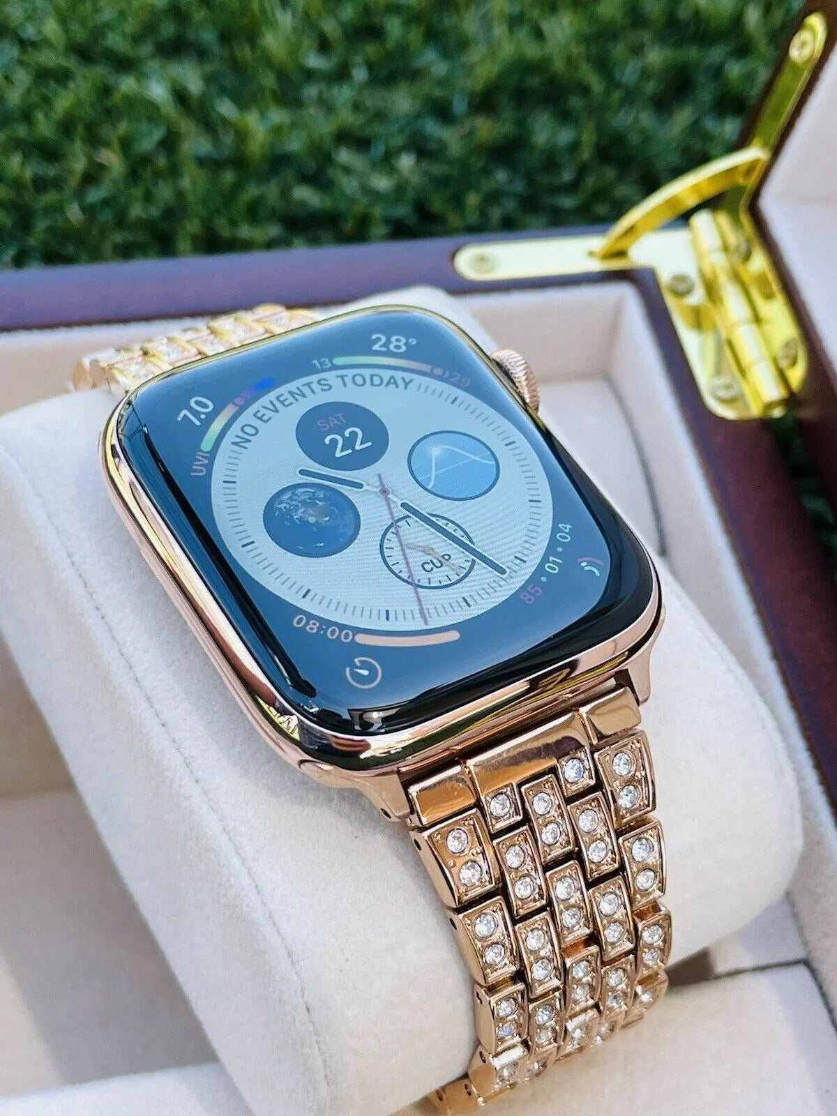 Rose Gold Steel Rose Band Gold Stainless 24K 7 iWatch 45MM Custom