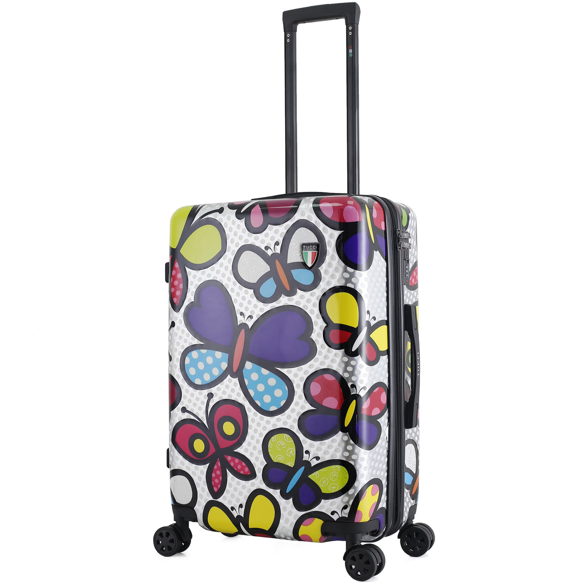 '- Art Medium Pop Hardside 24-inch Luggage Disegno Butterfly Pop