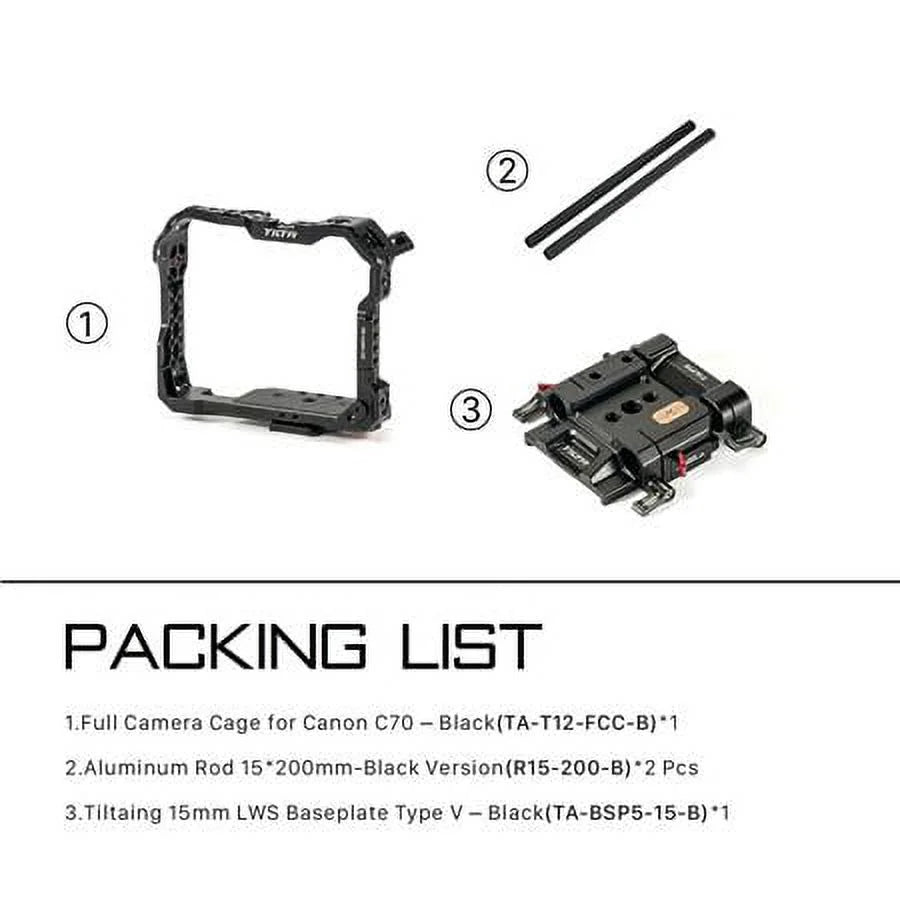 Camera Cage Tiltaing C70, Kit Lightweight Canon Black for
