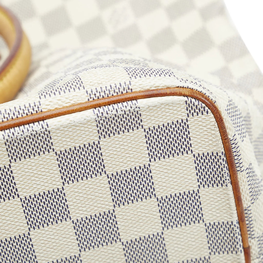 Bag Unisex Vuitton (Good) Azur Tote Louis White Pre-Owned Damier Canvas Authenticated Saleya