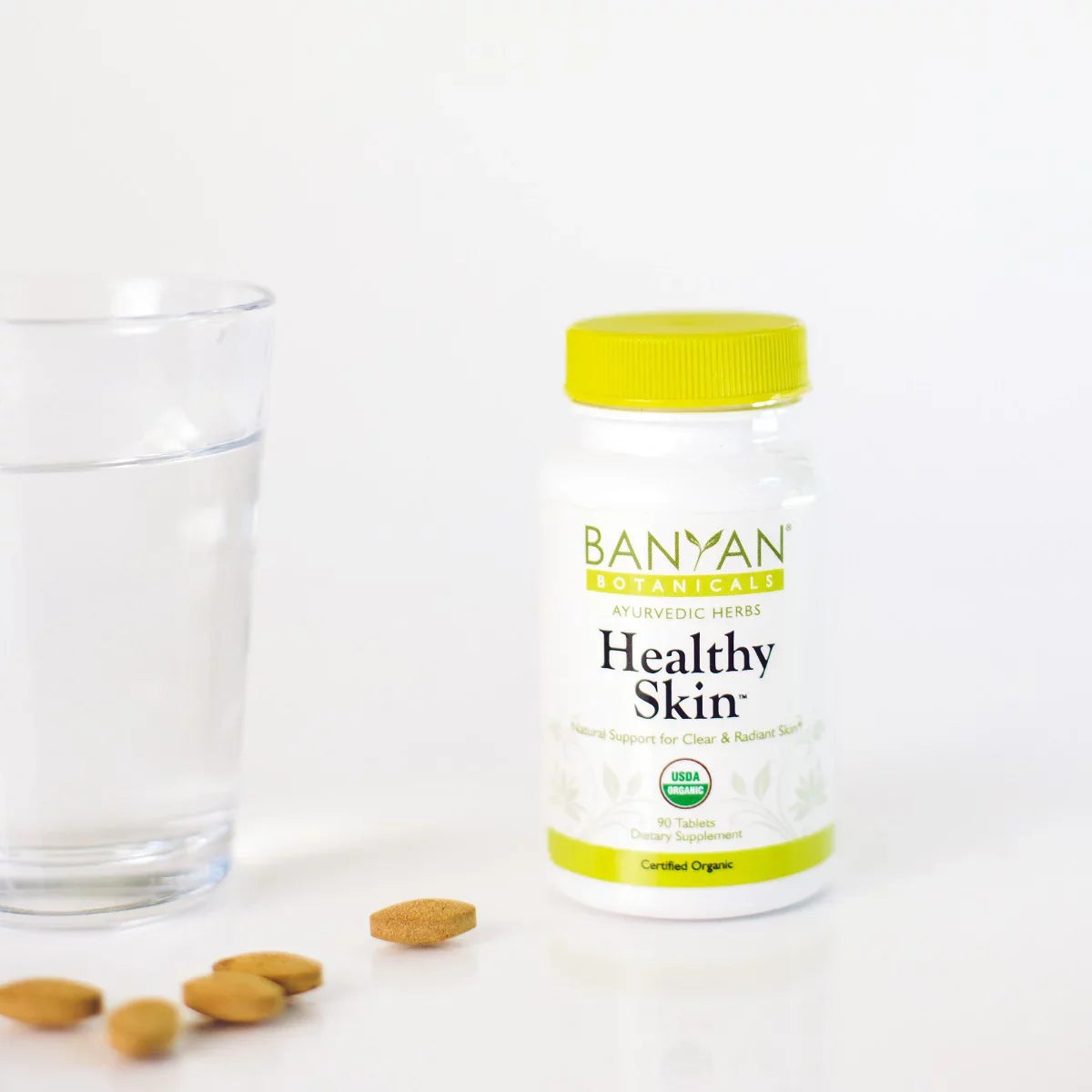 '- Supplement 90 Radiant, Skin Organic Flawless Botanicals for - Certified Tablets Healthy Daily Skin* - Banyan