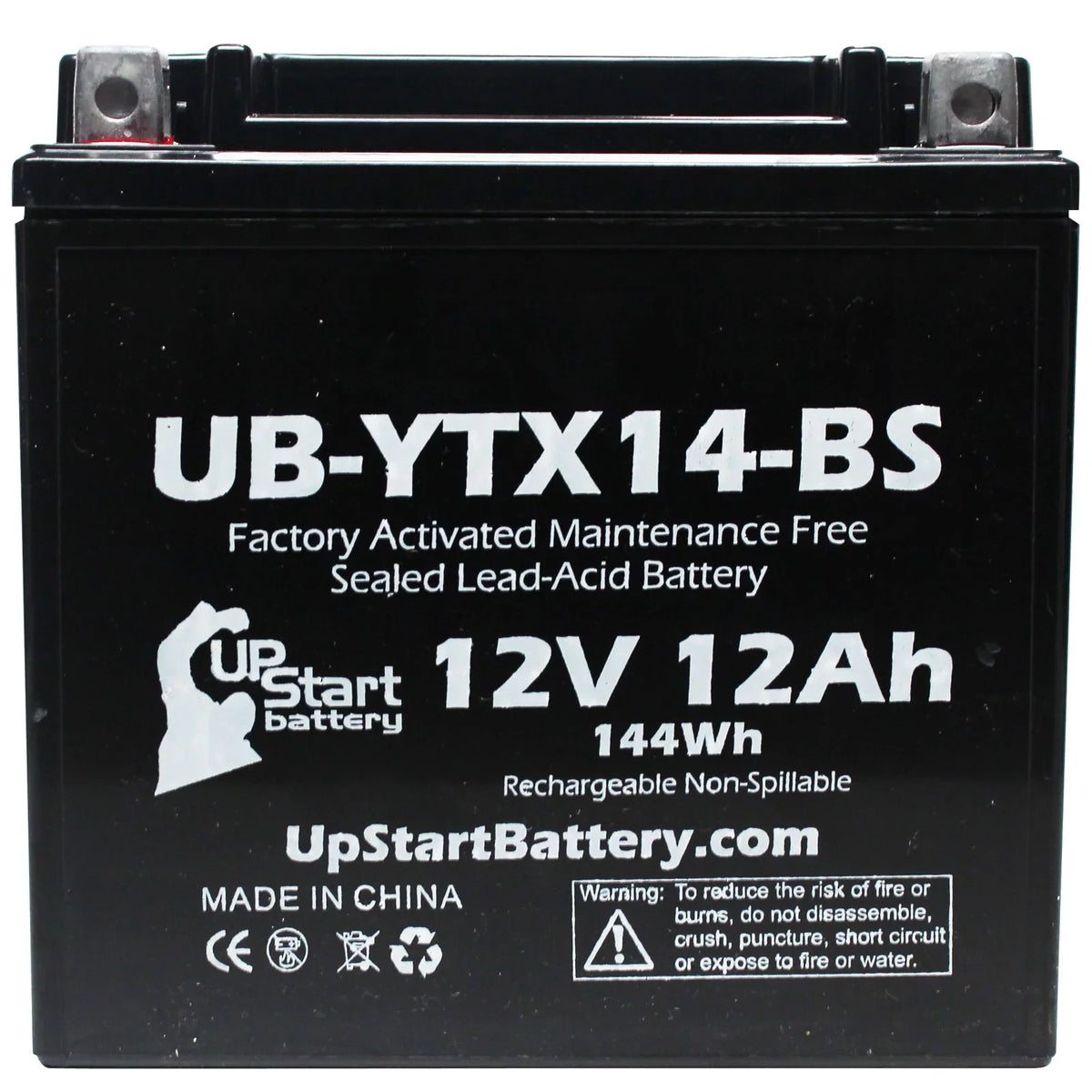 F800ST, 2012 - Activated, Factory 5-Pack Replacement Motorcycle Maintenance for Battery Free, 12V, Battery 12AH, UpStart 800 -YTX14-