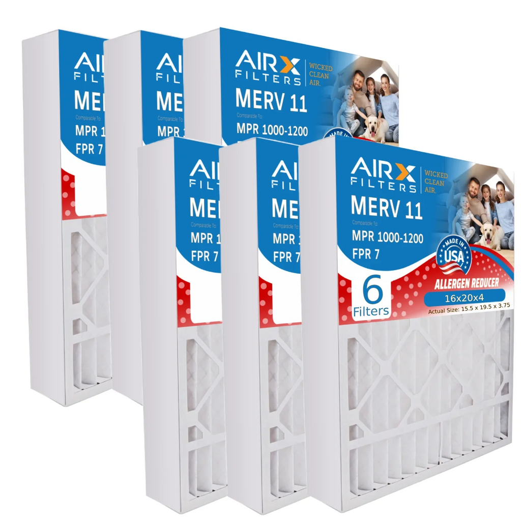6 . 16x20x4 to 7 with FR1000M-111 11 16x20x4 1000, 11 Air Filter Comparable 1200 Pack Premium Made by Rodgers Furnace & Filter Fits White