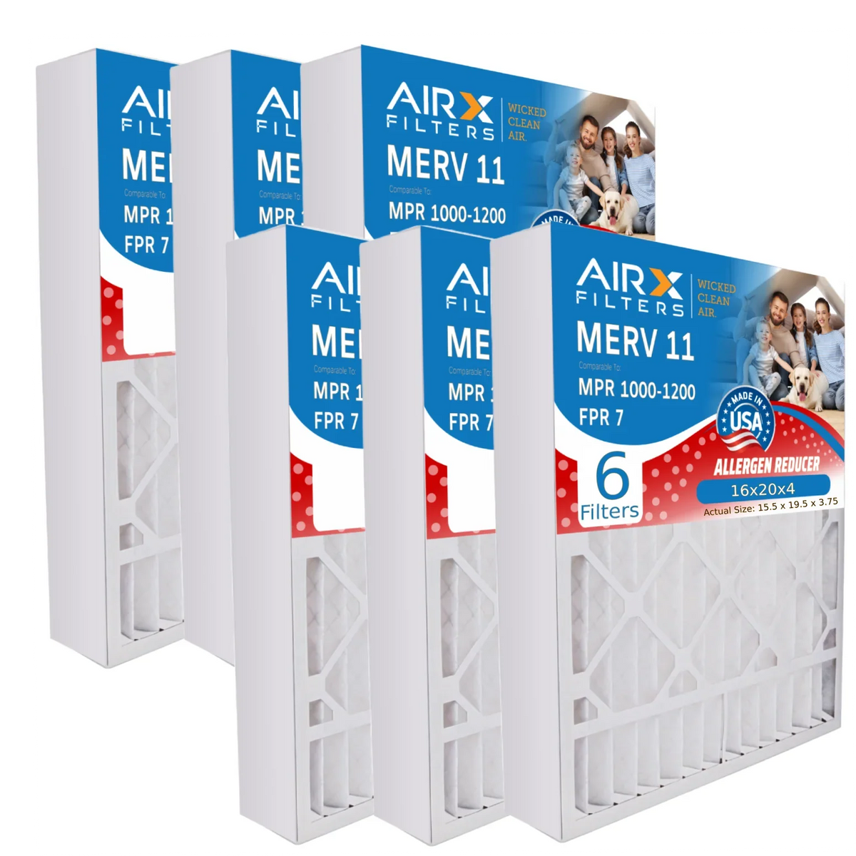 6 . 16x20x4 to 7 with FR1000M-111 11 16x20x4 1000, 11 Air Filter Comparable 1200 Pack Premium Made by Rodgers Furnace & Filter Fits White