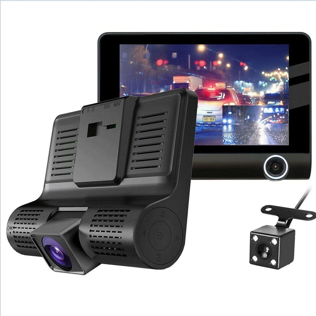 4" Rearview 3 Dash Video 1080P Recorder Cam Car G-sensor Lens Camera