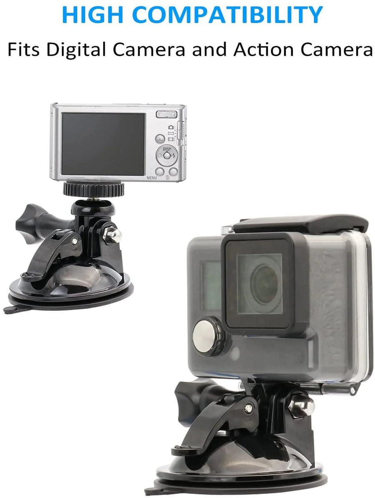 for 1/4 GoPro Apply Thread Hero Car Camera Mount 9/8/7/6/5/4/3+/3/2/1 Windshield