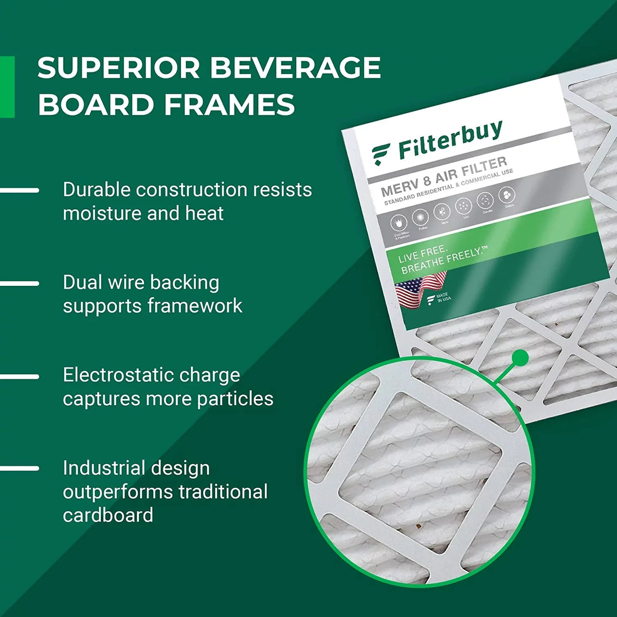 X0585 8 (1-Pack) Filters for and Air FC100A1011 Filterbuy Honeywell 20x20x5 Furnace Pleated Lennox