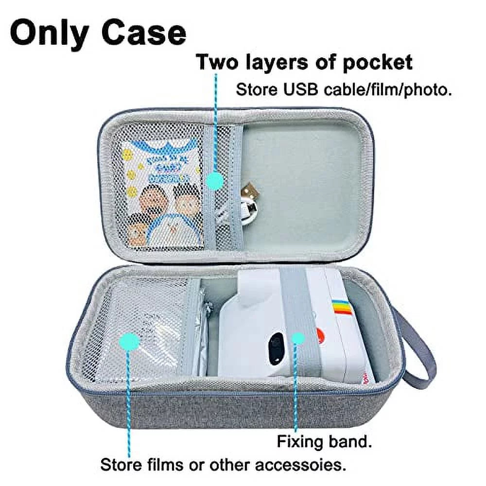 Go (9035), Storage Camera Carrying for Only) and Case Hard (Grey) Polaroid for Box Polaroid (Case Accessories Instant Travel Camera Go Mini Film