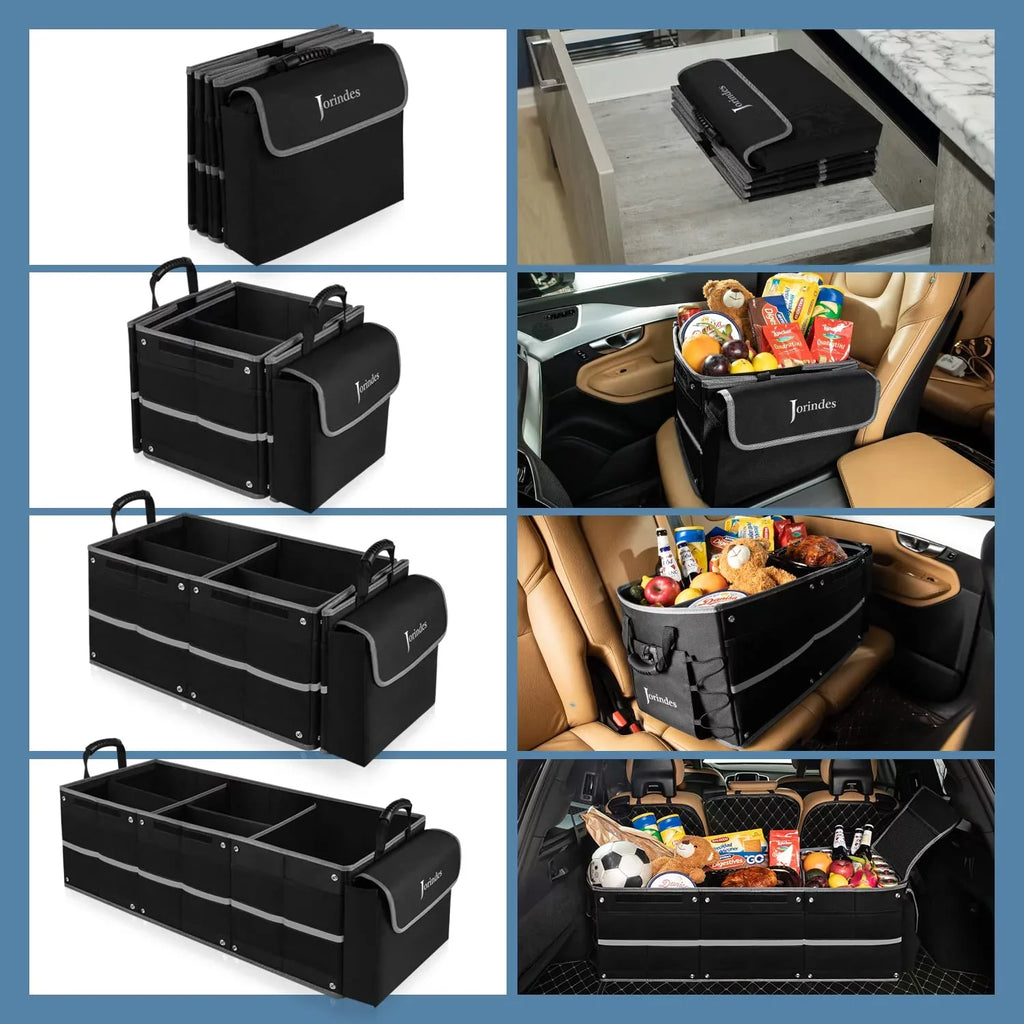 Moistureproof 3 Organizer Car Trunk Collapsible Truck,Van Vehicle Cooler Organizer proof Leak Car for Bag, with Compartments Suitable for Sedan, Suv, Insulated