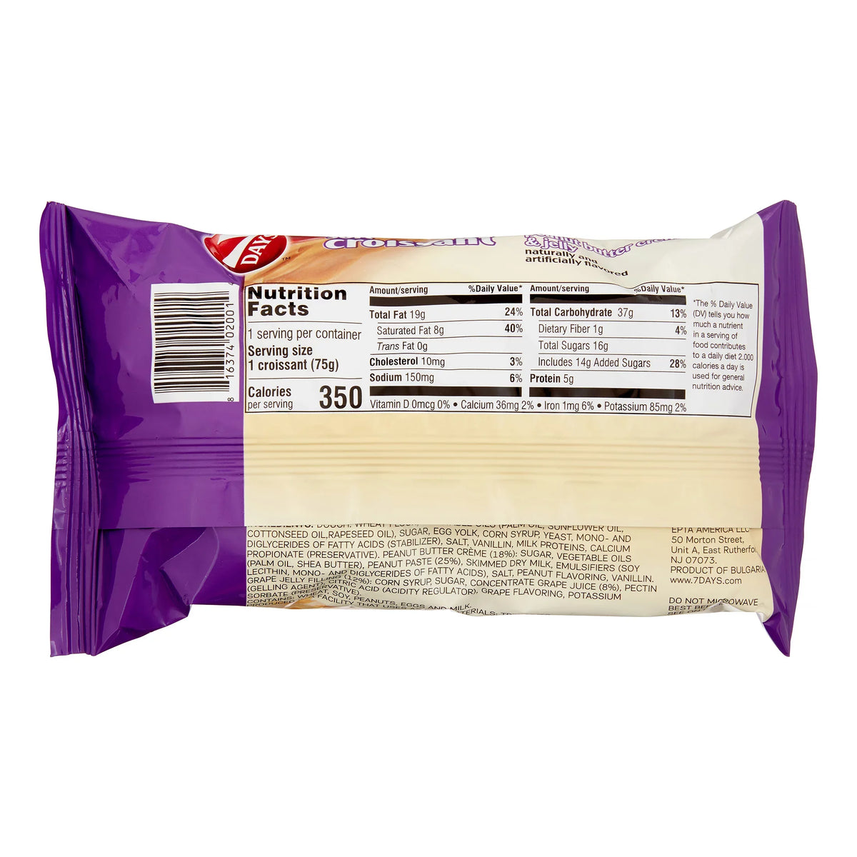 2.65oz Peanut Butter Croissant Jelly Soft 7 & Days