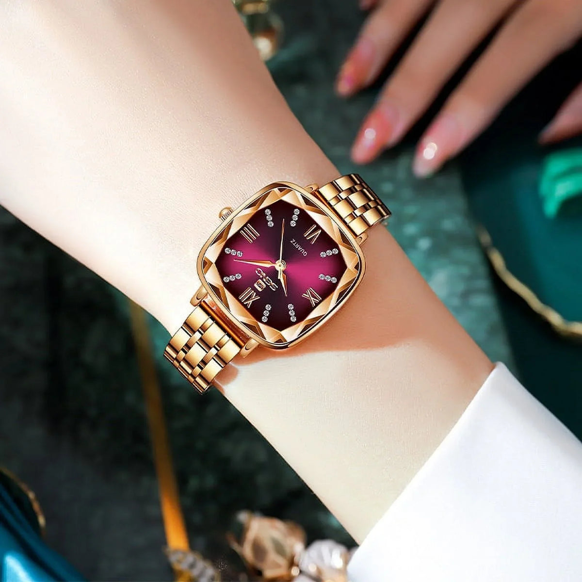 For 2022 Wrist Watch Stainless feminino Gold relogio Female Lady Watches Luxury Women Square Clock Steel Women Watch Rose Brand