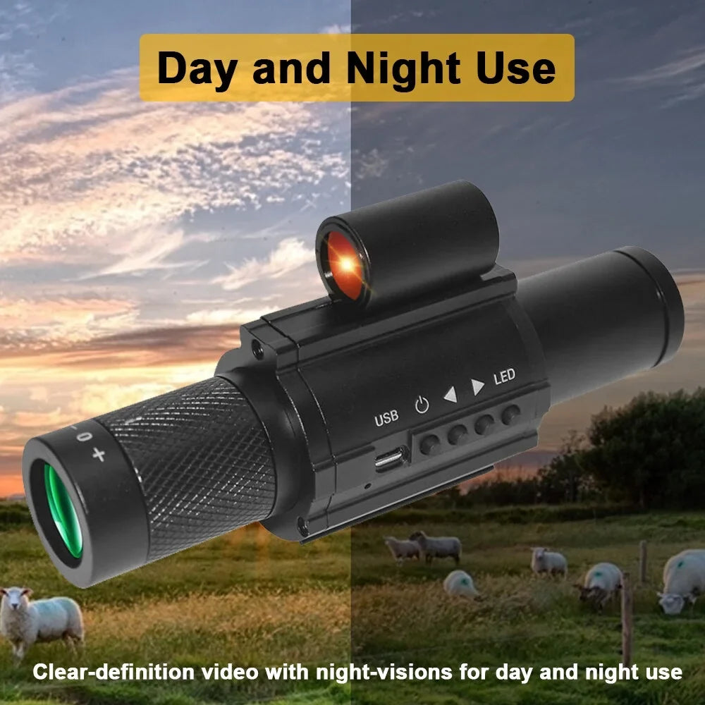 for Infrared Night-Visions Wildlife Telescopes Monocular Video 1.54inch Video Digital Photo Observation Camera Use Vesseling Fishing Recording Display Day Night Device Sight Portable Taking