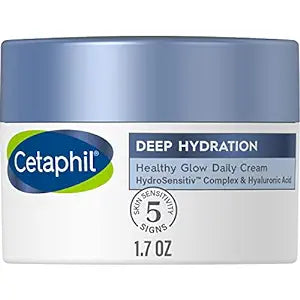 Daily Skin, Sensitive Hyaluronic Dry 1.7 48 E Hydration for With Face Cream, Glow Healthy Cetaphil Hour Face B5 Vitamin Moisturizer oz, Skin Vitamin Deep Acid, &