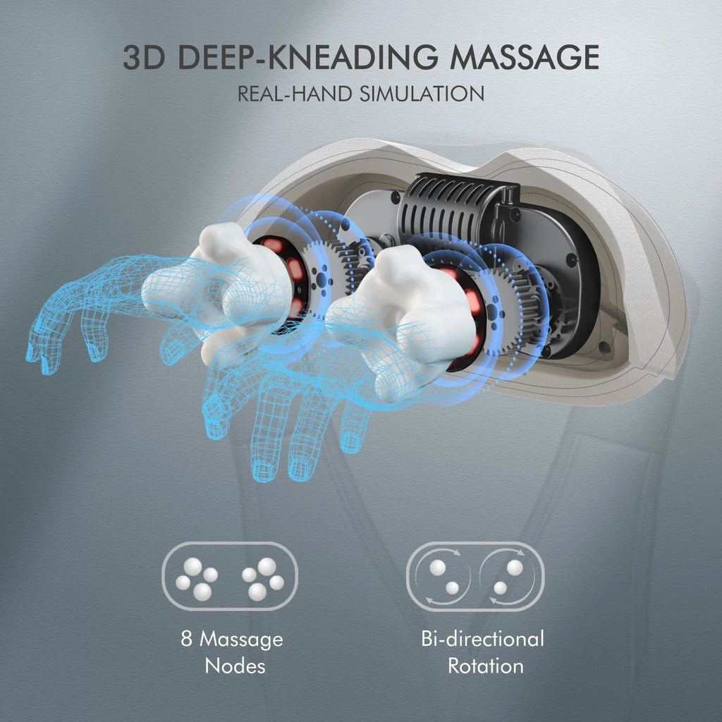 Full-body, Neck with Kneading Gray Deep Massager, for Heat Shoulder Massager and