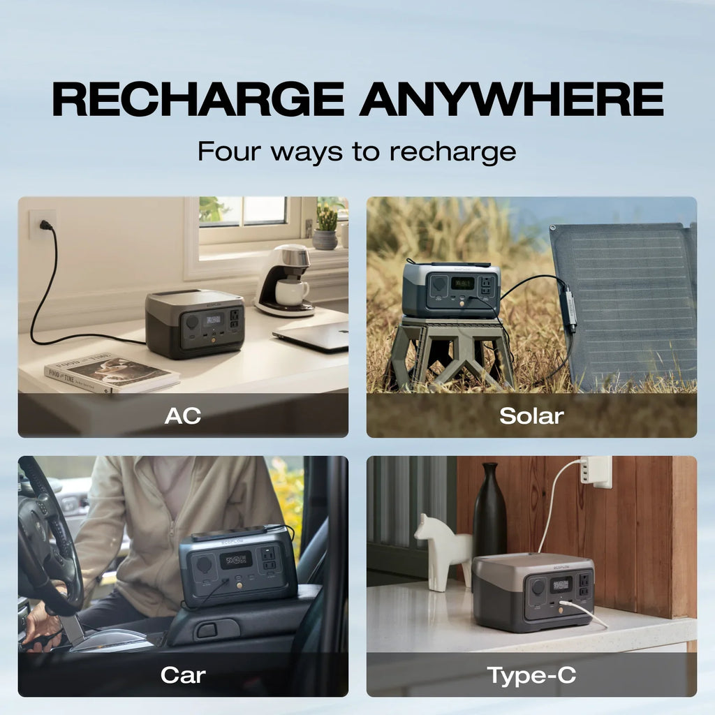 Station Fast 600W Solar Charging, Optional) Use,,Walmart Output Power Panel Battery/1 Camping,Home for 240,243wh LiFePO4 Exclusive EcoFlow 2 Portable Hour Outdoor Generator (Solar