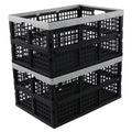 Crates, L Plastic 42 Storage Pack Crate Ponpong Storage, Folding Collapsible 2