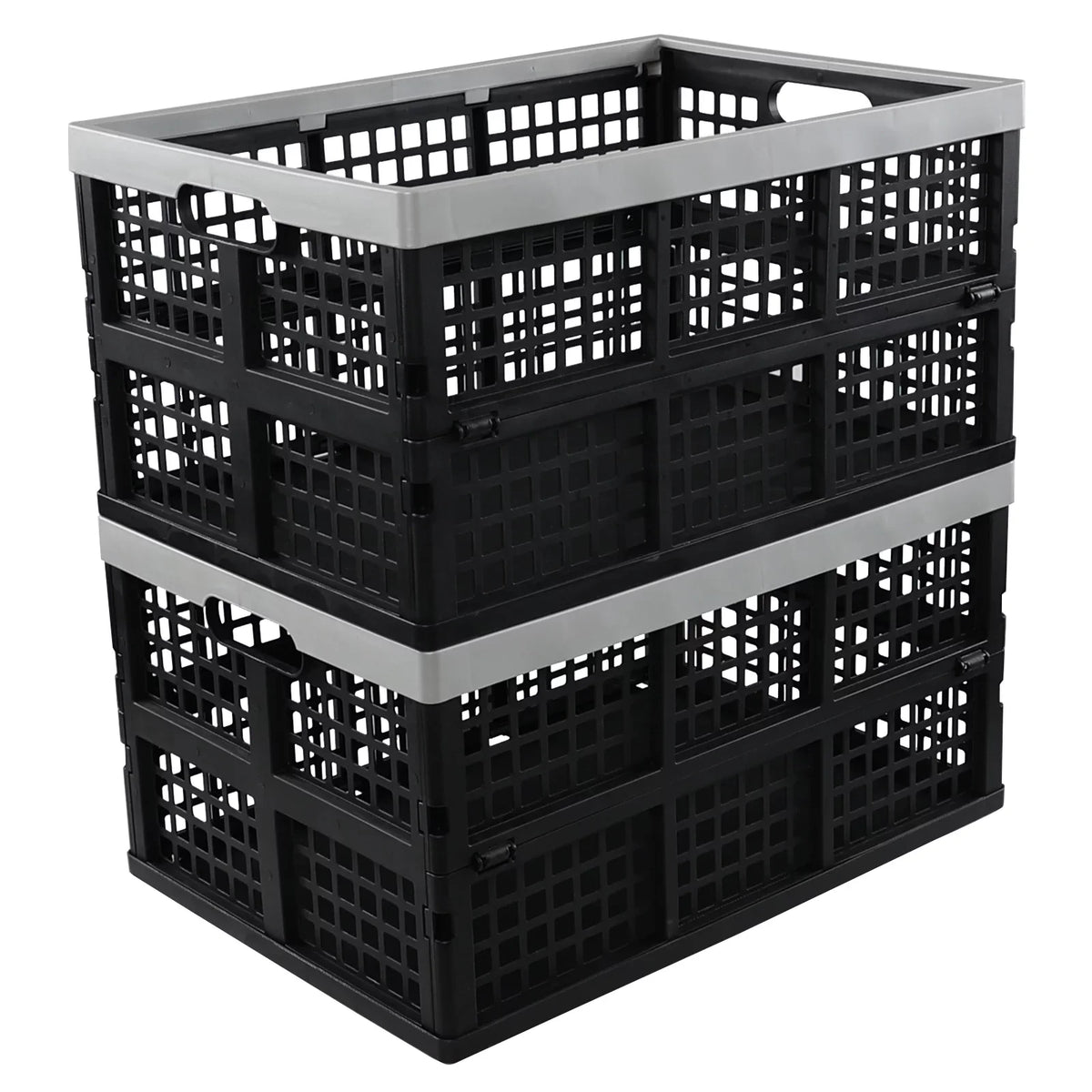 Crates, L Plastic 42 Storage Pack Crate Ponpong Storage, Folding Collapsible 2