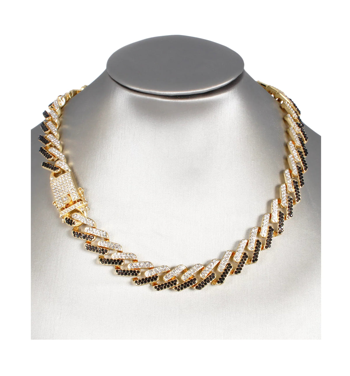 Charles Zig with Black on Matching and Blast! Gold Necklace Sets(ST10327DX Trim Necklace Rolly on Hip Raymond Sets Band with Out Bling'ed - Bling'ed Ice - Out Hop Looks Watch Zag Ice