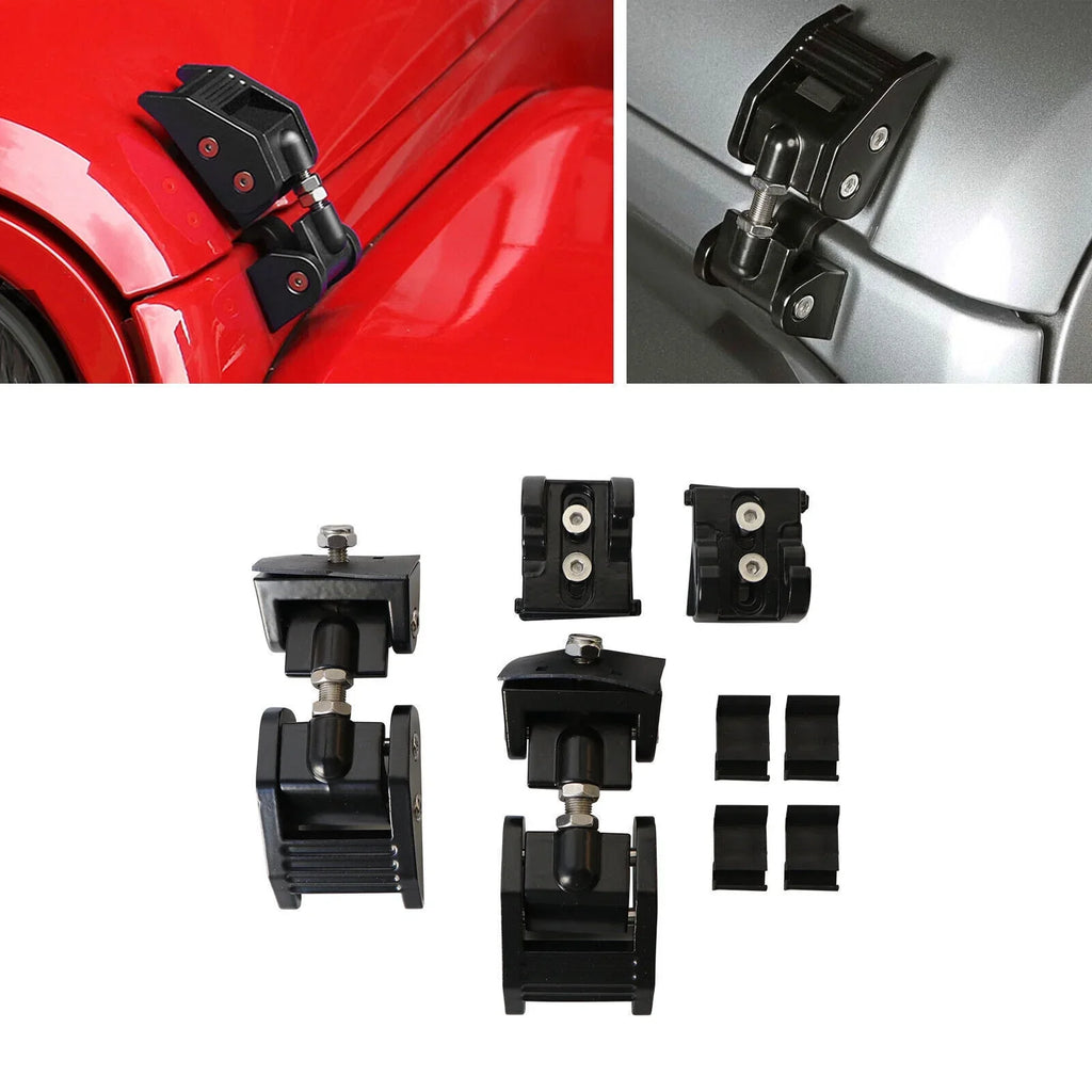 Durable 07-18 Lock Catch - Latch JahyElec Your Hood Secure Black for Jeep Adventures Wrangler Off-Road