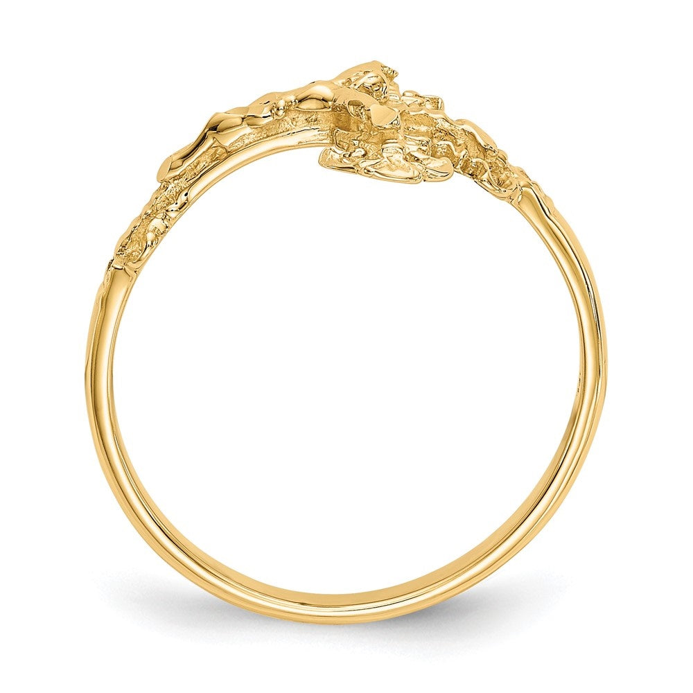 Cross 10K Diamond-cut Gold Fine for Yellow Size- Jewelry Crucifix Women Ring Auriga 6