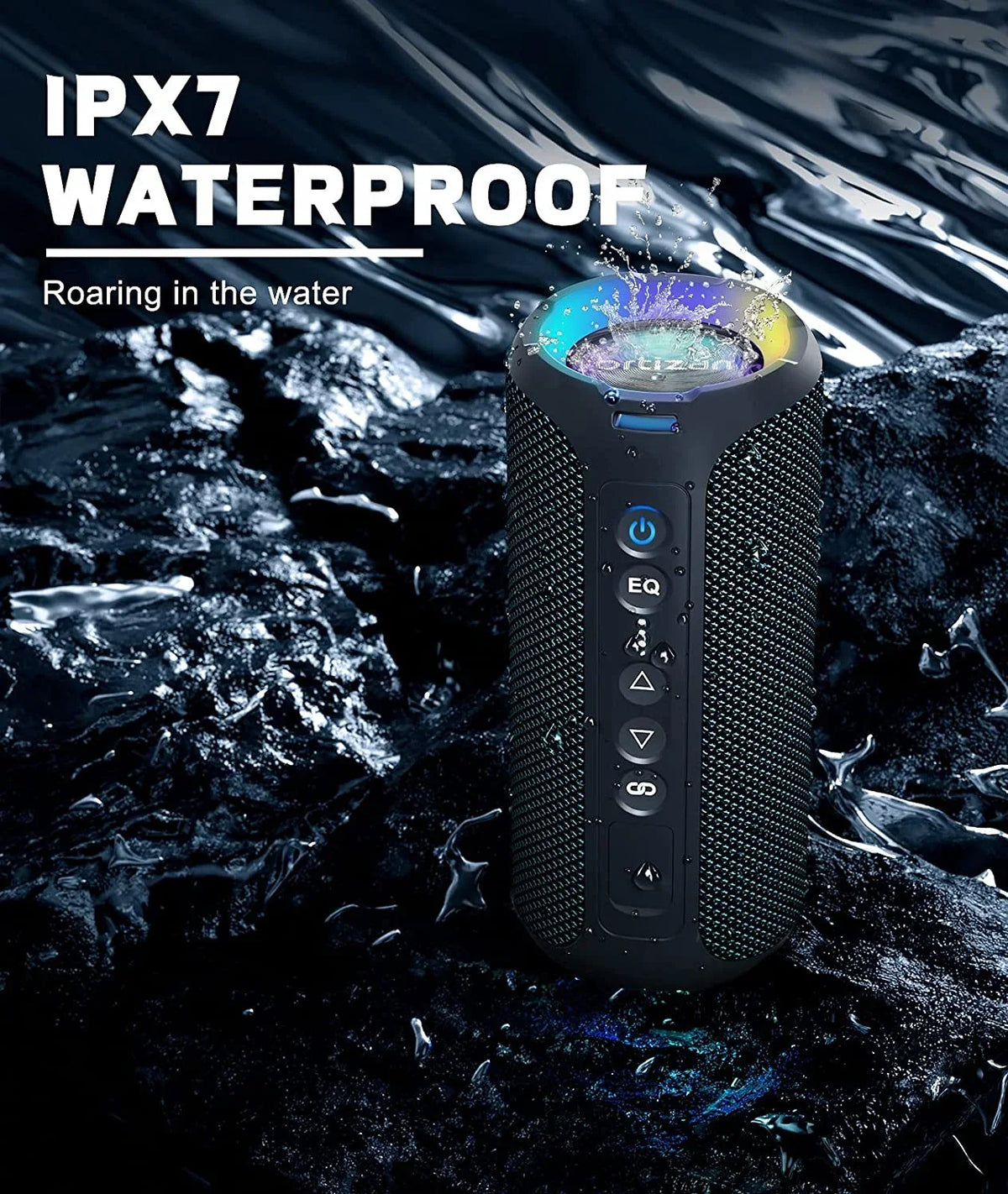 Ortizan Loud Speakers, IPX7 40W Moistureproof with Speaker, Speakers Portable Stereo Deep Bluetooth