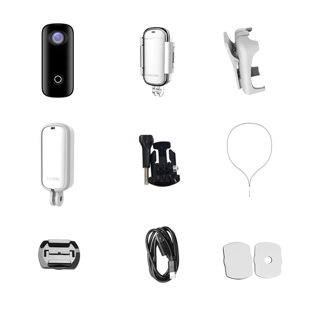 Mini 30M Action Lanyard Built Sharing Moistureproof Rechrageable Moistureproof in Camera Digital 30fps 2K with Magnetic Camera C100 WiFi Back Body Battery Video Clip Case Connection