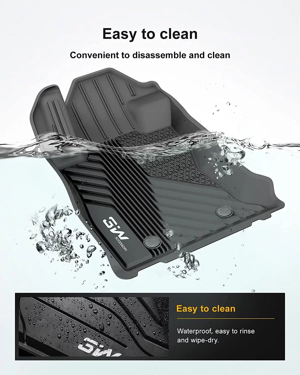 Floor Rear, Climatic and Protection 1st Subaru 2nd Forester 3W Liners Row Full Mats & Automotive Include 2019-2023 Custom Mats for All Black Floor Set Floor Front