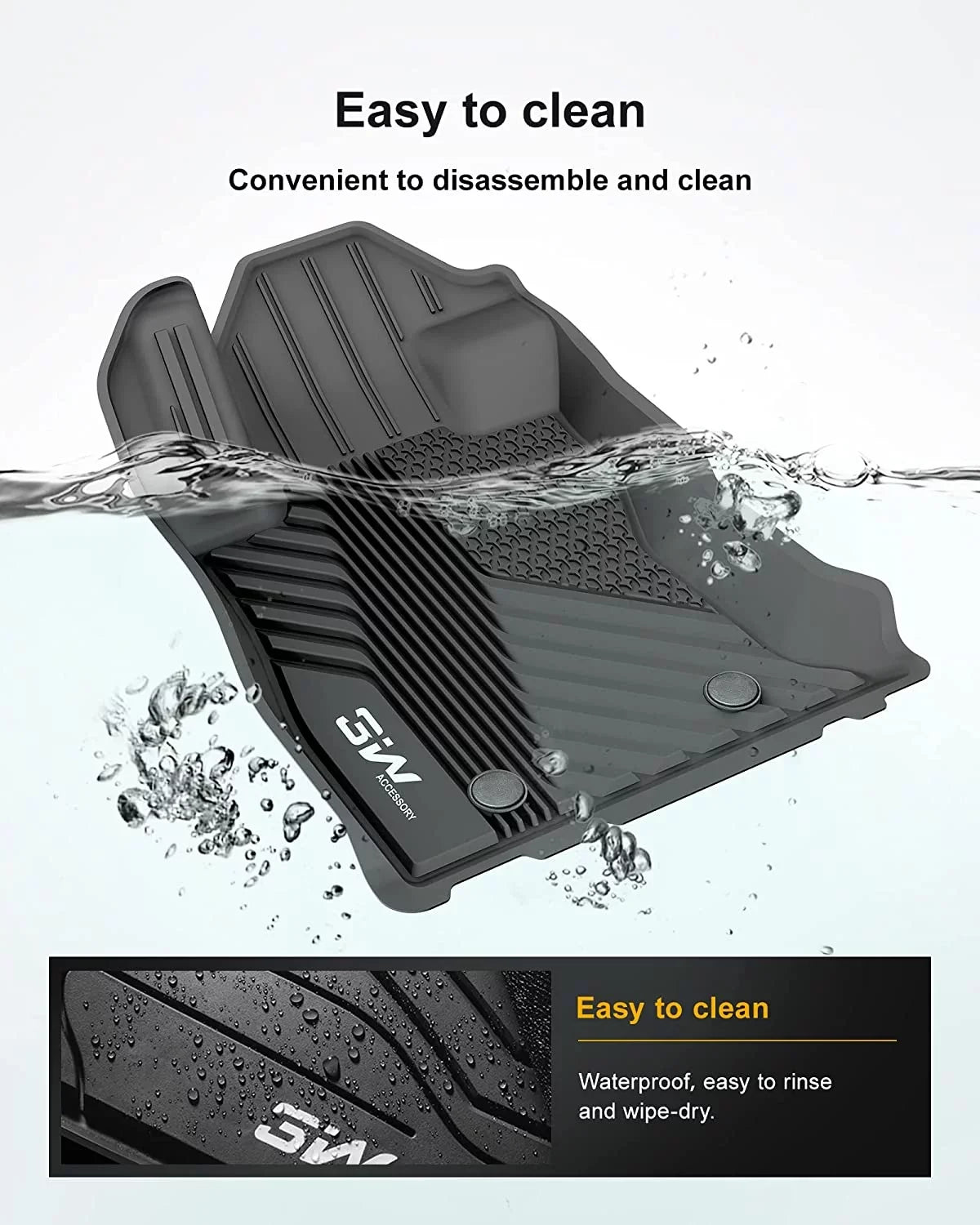 Floor Rear, Climatic and Protection 1st Subaru 2nd Forester 3W Liners Row Full Mats & Automotive Include 2019-2023 Custom Mats for All Black Floor Set Floor Front