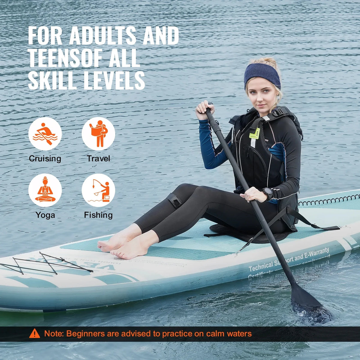 Board Board Stand Inflatable Up Seat Kayak 10 ft Accessory Paddle with