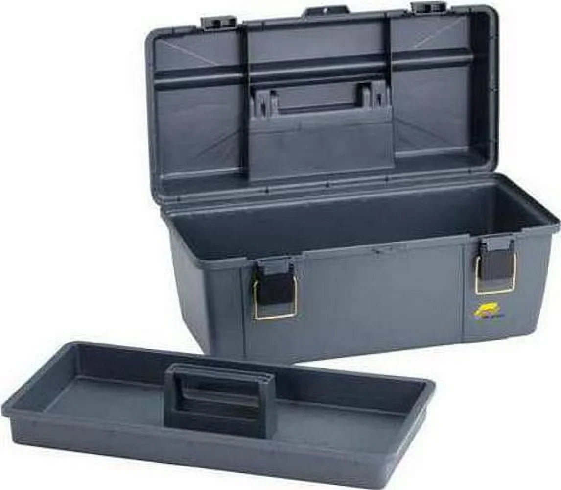 Portable Plastic Tool W Box, 20-1/4 Gray
