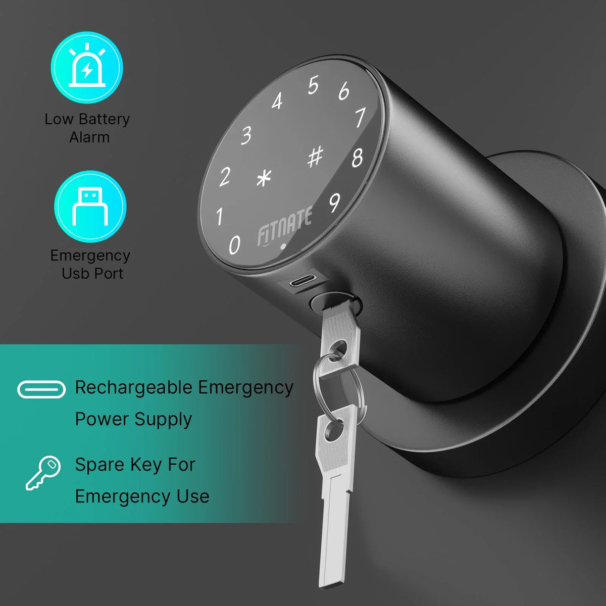 Door Electronic Code Lock Password Smart Digital Control Knob Keypad App
