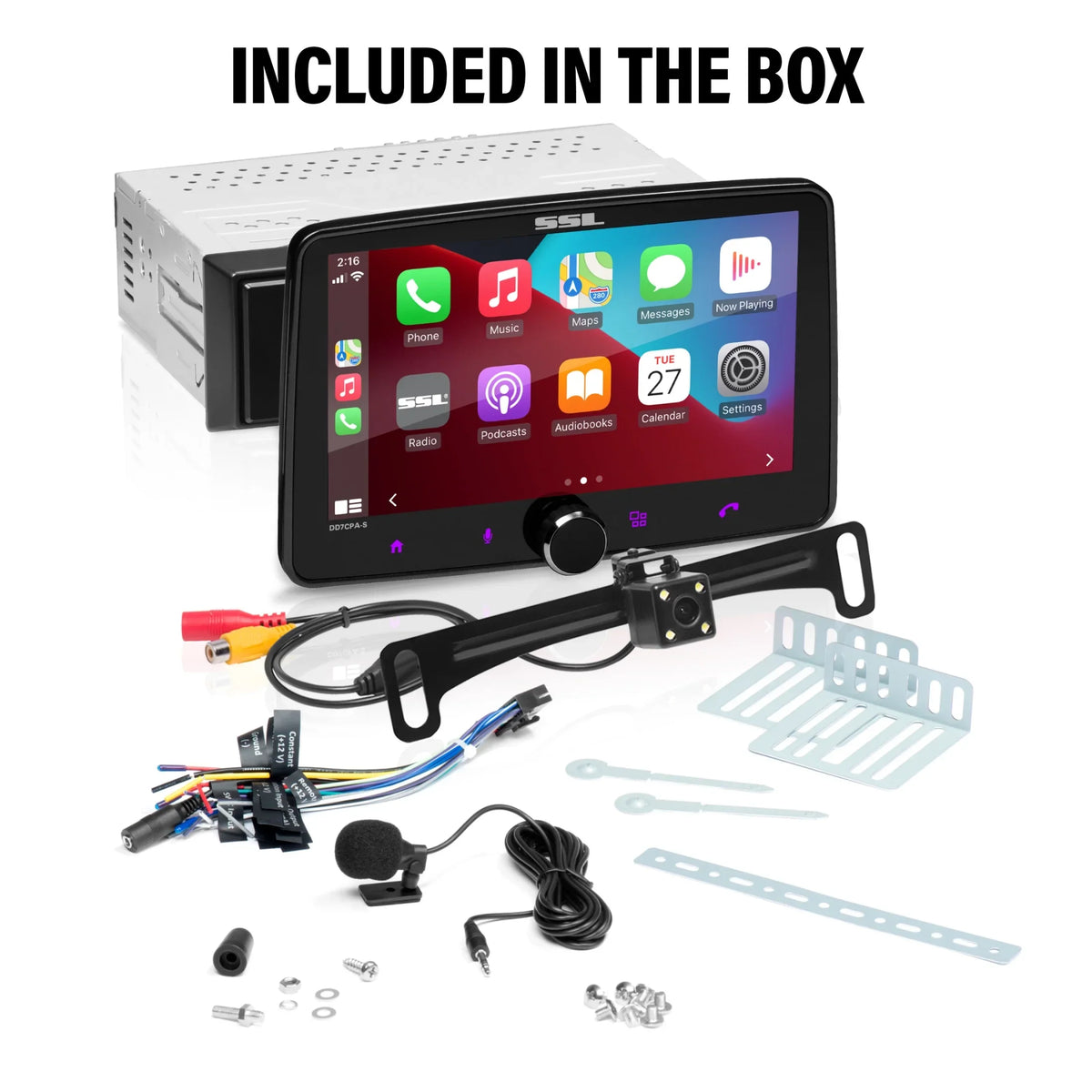 Auto, Sound Inch Car – Stereo Android Apple Storm Laboratories Din, Bluetooth, DD7CPA- Single 7 Backup Receiver, Camera / Radio No Audio CarPlay, Player, Touchscreen,