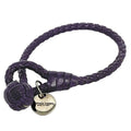 Purple,Silver Charm (Fair) Ec-14203 Pre-Owned Veneta Bottega Leather Bracelet