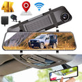 Dash View Backup WiFi Cam Voice Control Mirror 12" 4K Camera Car Kqiang Rear Dual