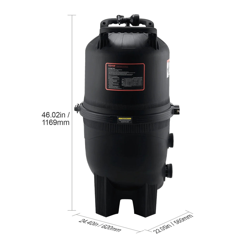 Cartridge Filtration Pool In/Above Pool Swimming 525Sq.Ft Filter Ground