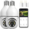 Outdoor Light 3MP Pack Home 360° Light 2 Camera Security, , Socket Bulb for Security Smart Security Camera