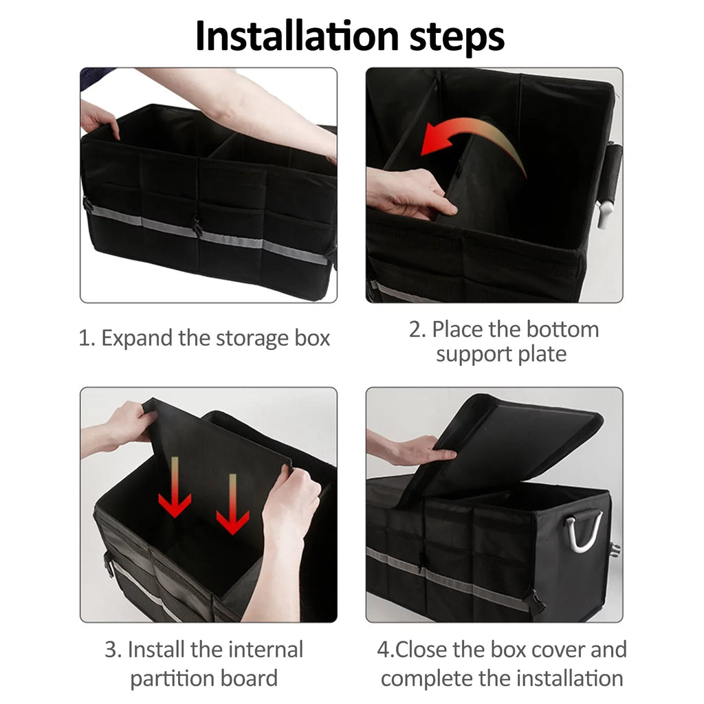 55L and Box Organizer for Trunk with Strip Convenient Spacious Reflective Cargo Automotive Walmart Your Car Storage Car
