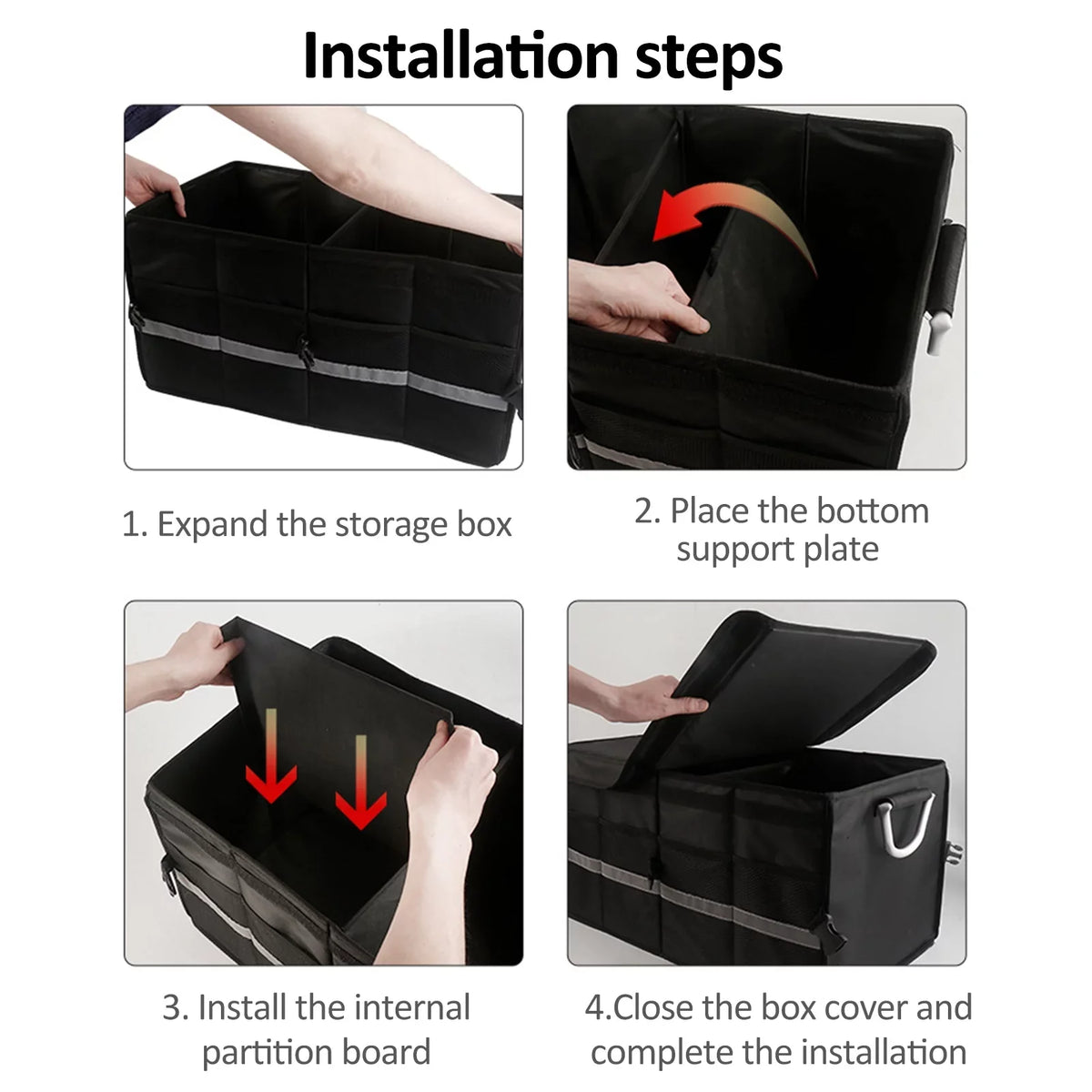 55L and Box Organizer for Trunk with Strip Convenient Spacious Reflective Cargo Automotive Walmart Your Car Storage Car